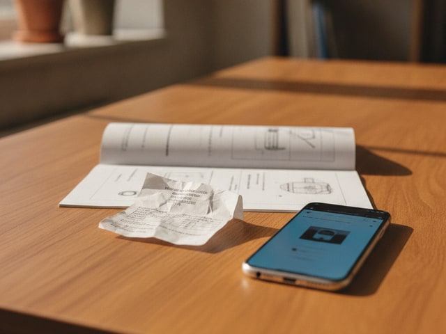 Vacuum specification label and technical documentation beside smartphone showing manufacturer website